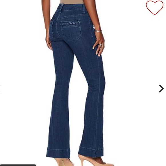 Melissa McCarthy Seven7 Dark Blue Flare Jeans - Picture 3 of 8